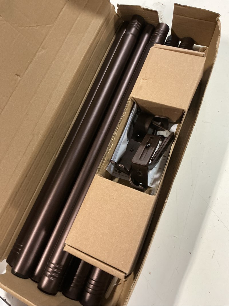 Condition photo showing Good Condition for bronze curtain rods for windows 66 to 120 inches 1 inch adjustable | with lantern ball finials heavy duty curtain rods window treatment single curtain rod set