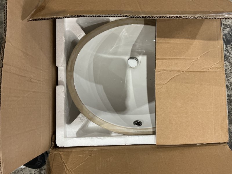 Condition photo showing As Is for msi white oval porcelain undermount bathroom vanity sink