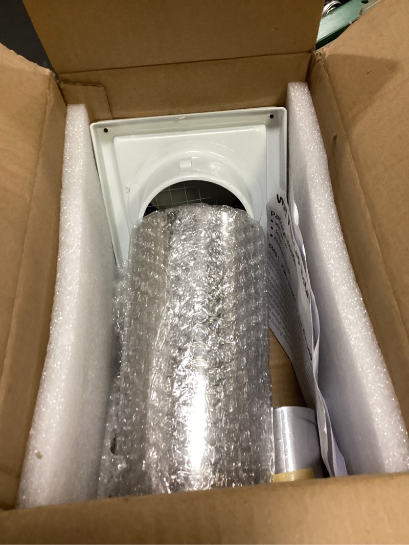 Condition photo showing Good Condition for gisafai 4" outside dryer vent cover for exterior walls exhaust vent cap with removable extension pipe stainless steel hood cushioned non return flap with sealing gasket grille screen 4 inch white