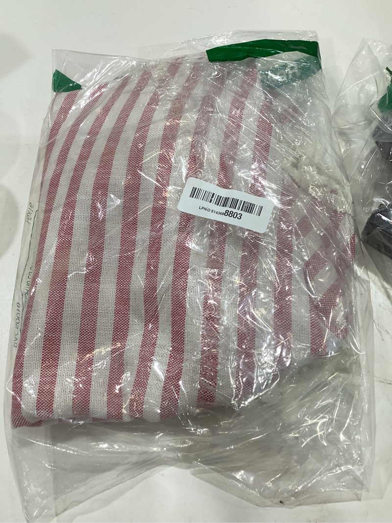 Condition photo showing New/Like New for trudelve round tablecloth 60 inch red and white striped cloth tablecloths circle outdoor picnic table cloth round cover (red,60",round) red 60" (round)