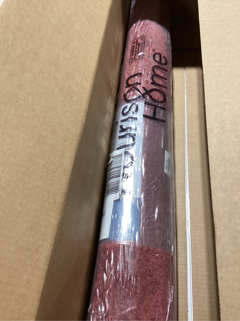 Condition photo showing Good Condition for Garland Rug Town Square Chili Pepper Red 3' x 5' Non Slip Area Rug for Living Rooms & Hallways, Stylish & Durable for High-Traffic Areas Chili Pepper Red 3' x 5' (Rectangular)