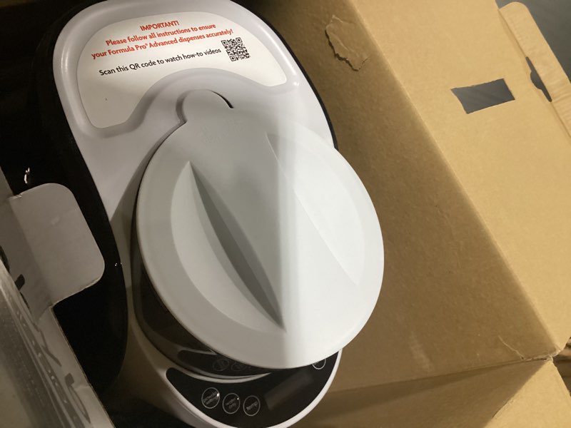 Condition photo showing As Is for Baby Brezza New and Improved Formula Pro Advanced Formula Dispenser Machine - Automatically Mix a Warm Formula Bottle Instantly - Easily Make Bottle with Automatic Powder Blending, White