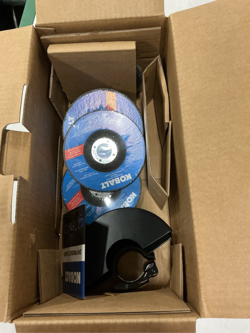 Condition photo showing As Is for kobalt 5-in 24-volt paddle switch brushless cordless angle grinder item #790025 | model #kag 424b-03