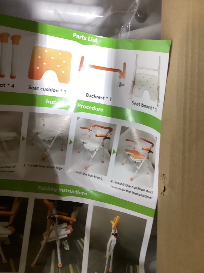 Condition photo showing Good Condition for (similar to) homland shower chair for inside shower with removable back, 400 lbs heavy duty bath seat for bathtub, safety bath stool for seniors and disabled