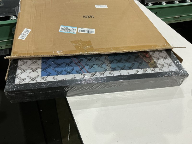 Condition photo showing Good Condition for pealsn 18x24 poster frame set of 6, display pictures 16 x 20 with mat or 18 x 24 without mat for wall mounting display, poster frames 18 x 24 for wall decor, black black 18x24