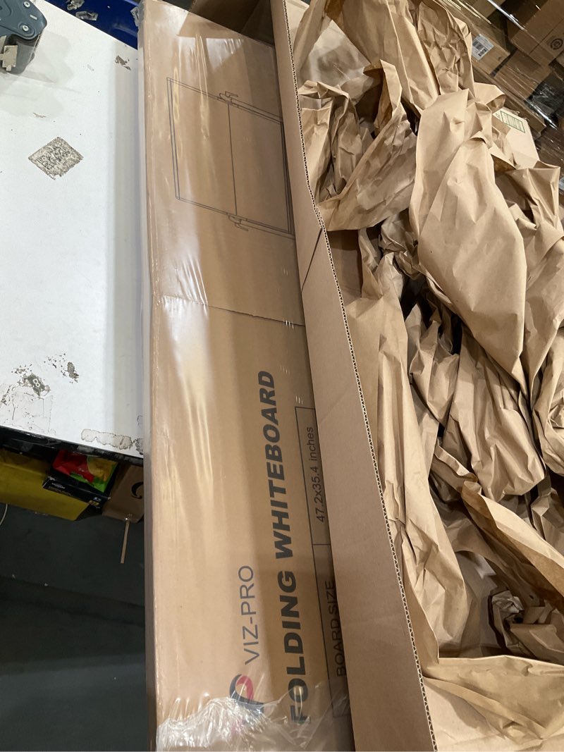 Condition photo showing New/Like New for viz-pro double-sided mobile whiteboard, 48 x 36 inches, magnetic rolling dry erase white board on wheels with aluminium frame and stand 48"w x 36"h