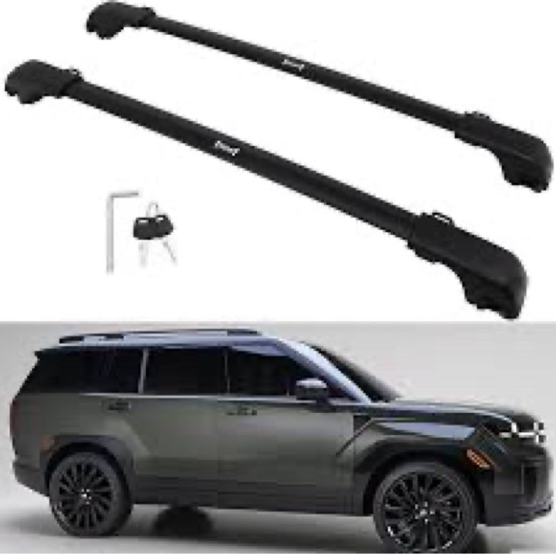 Upgraded 260lbs Cargo Carrier for Hyundai Santa fe 2024-2026 Roof Rack Cross Bars Luggage Rail Locka