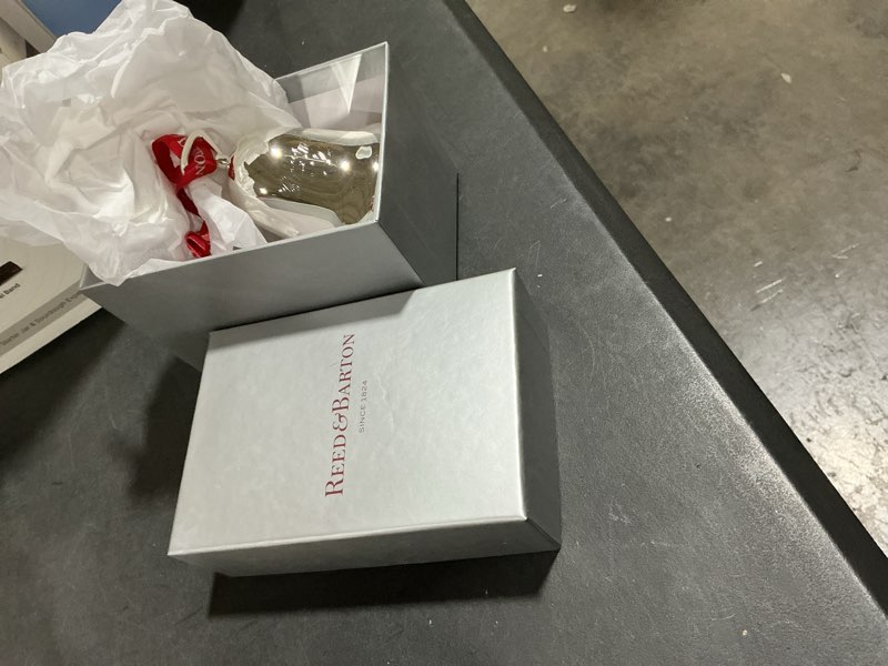 Condition photo showing New/Like New for Reed & Barton 2022 Annual Christmas Bell, 0.30, Metallic 0.30 silver plated 