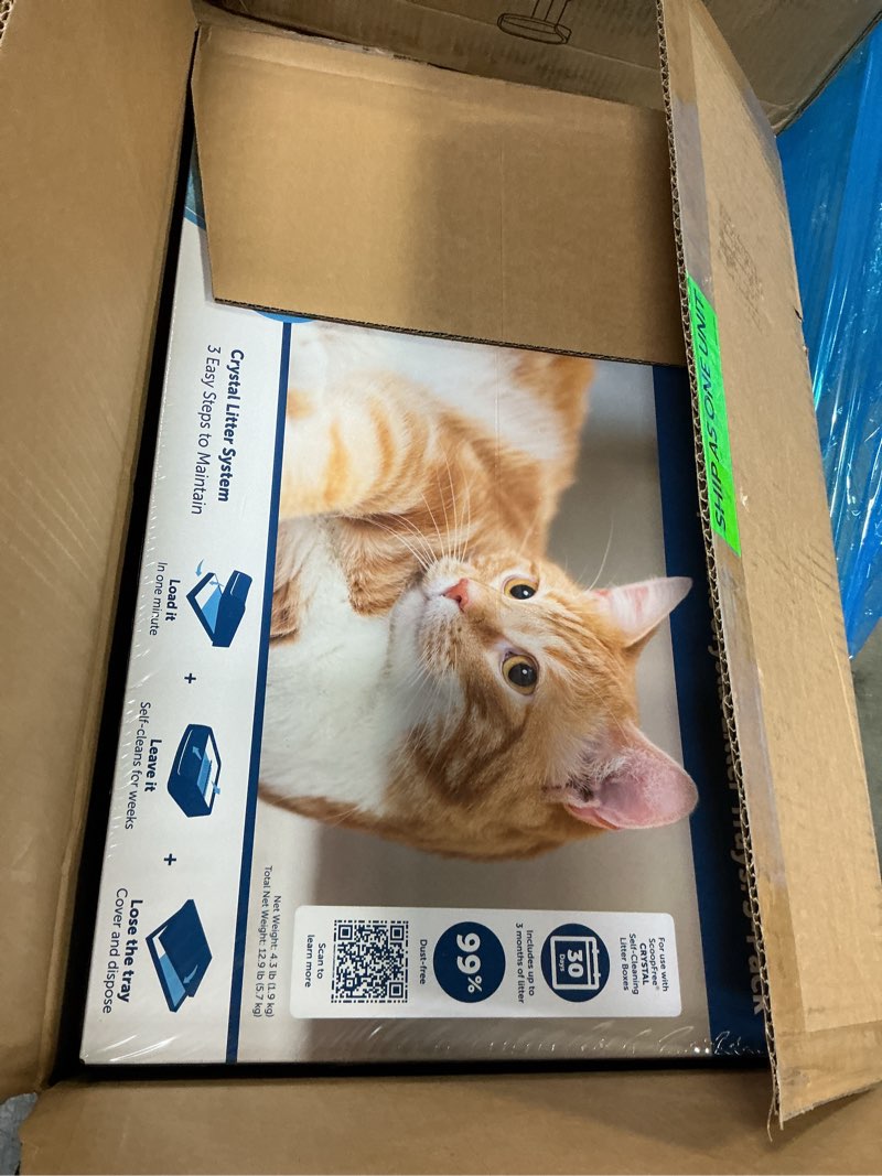 Condition photo showing New/Like New for petsafe scoopfree disposable crystal cat litter tray - easy cleaning box - refill tray for automatic litter box - fresh scent - 4.3 lb bags - 3 pack fresh 3-pack