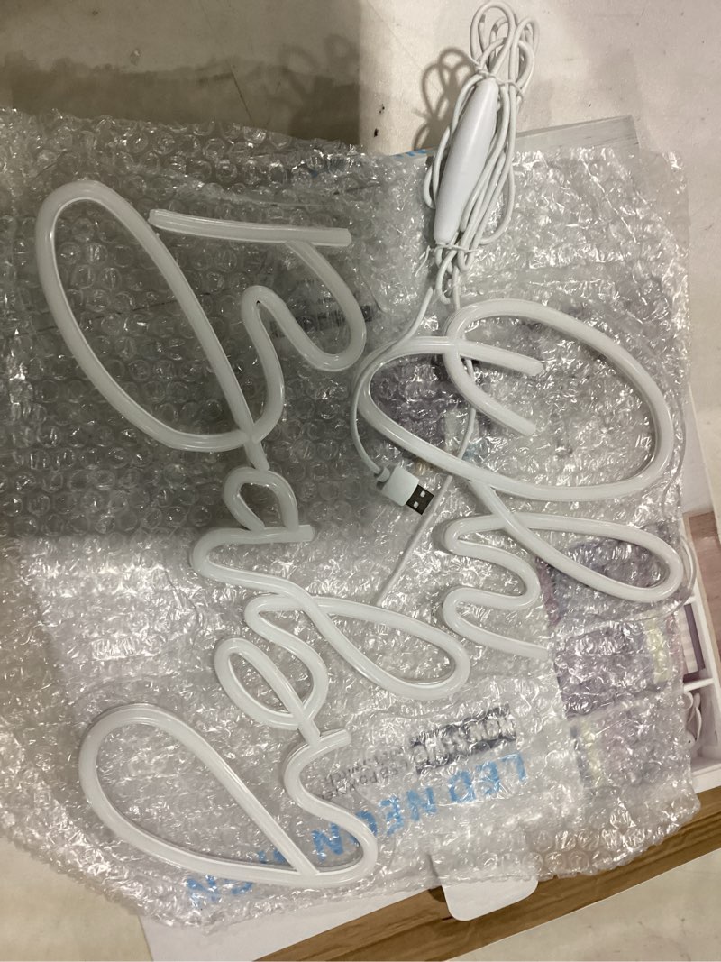 Condition photo showing Good Condition for oh baby neon sign, baby shower led neon light for party wall decor light up sign for gender reveal birthday party decorations warm white dimmable usb powered(14.2"*12.9")