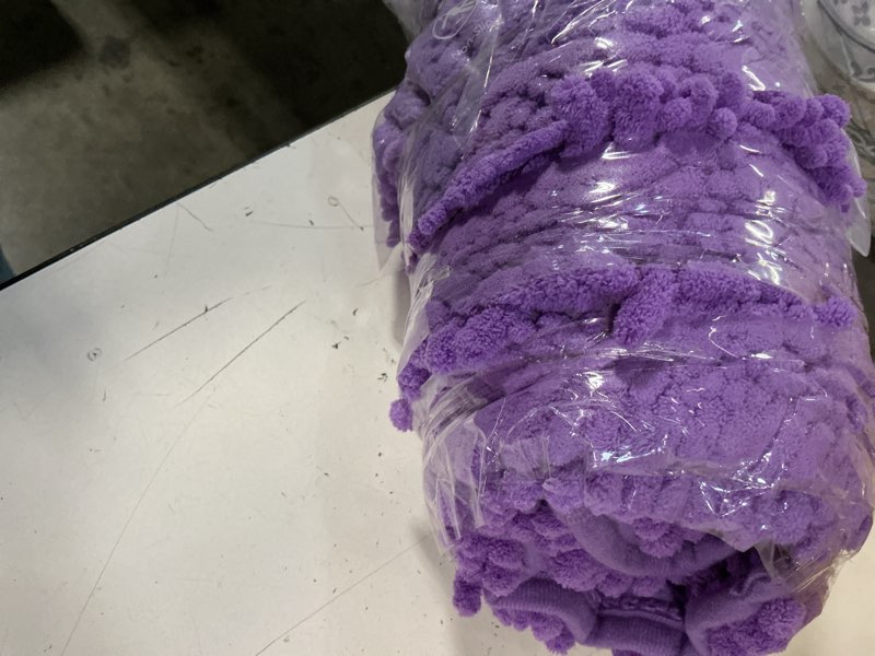 Condition photo showing As Is for bathroom rugs non slip washable 32x20, extra thick soft chenille absorbent bath mat, high density barrier non slip backing, quick dry plush shaggy floor carpet for tub&shower, purple 32" x 20"(bathroom rug) purple
