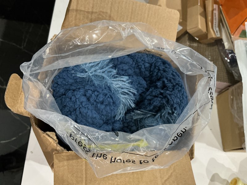 Condition photo showing As Is for bedsure gentlesoft fluffy navy blue throw blanket, tie dye blue decor navy gifts for men, soft cozy fuzzy plush minky thick warm sherpa fleece faux fur blanket for couch, blanket gifts for him, 50x60 03- tie dye navy throw (50" x 60")