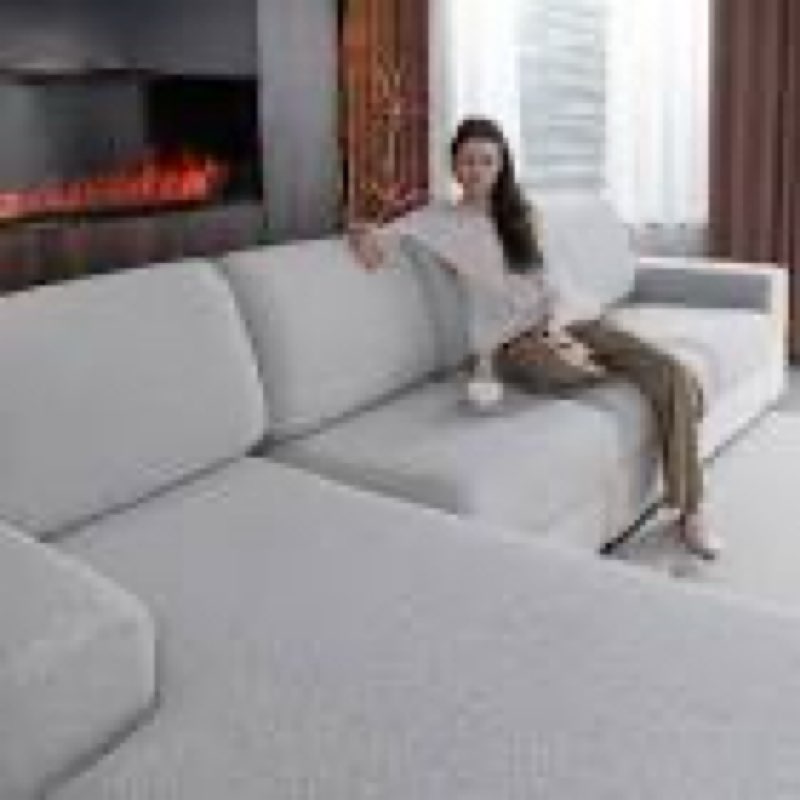 eertop couch cushion covers for sectional sofa, wear resistant individual stretch seat sofa slipcove