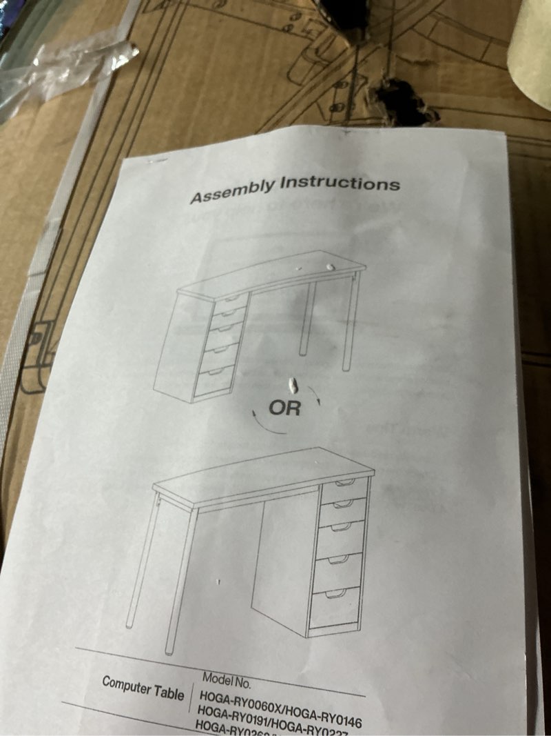 Condition photo showing As Is for CubiCubi Computer Desk with 2 Drawers, 40 Inch Small Home Office Desk with Storage Study Writing Table, Modern Black Modern Black 40 inch