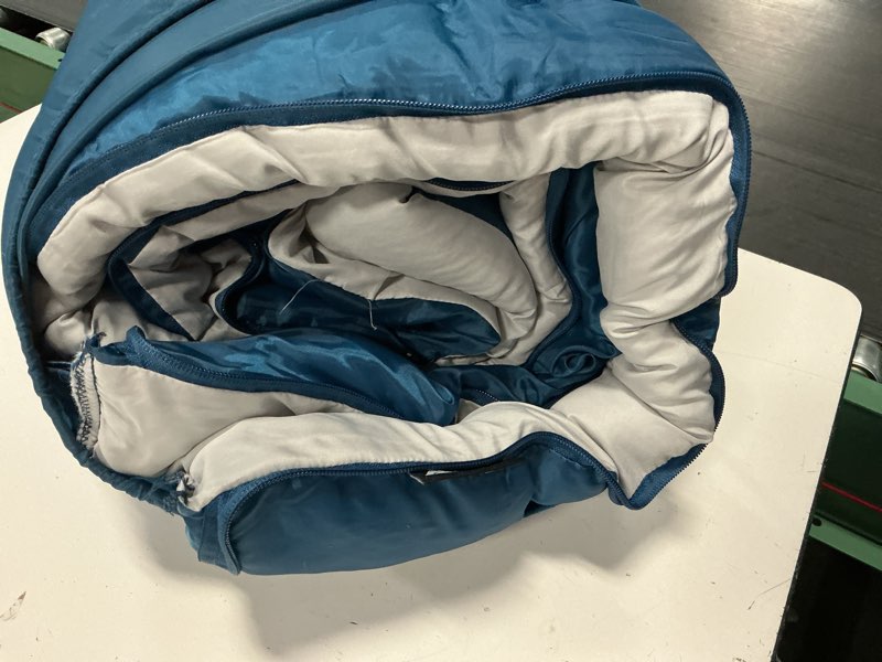 Condition photo showing Good Condition for ozark trail 35-degree cool weather rectangular sleeping bag, blue, 33"x77"