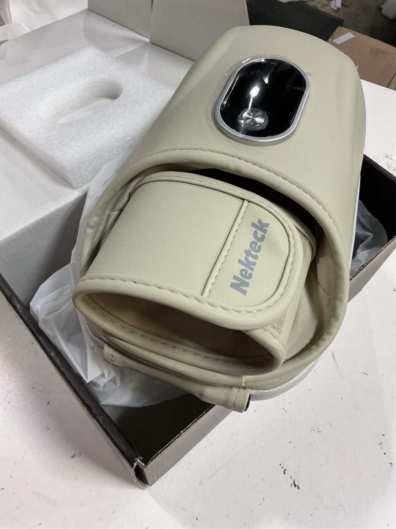 Condition photo showing Good Condition for nekteck hand massager with heat and compression, cordless hand and wrist massager for carpal tunnel, arthritis, stiffness and joint pain relief, gift for women, men, seniors (rechargeable) beige