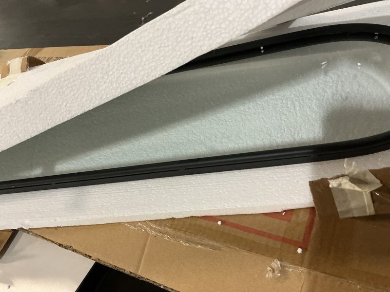 Condition photo showing As Is for Black Full Length Oval Mirror, 1-Pack Narrow Capsule Long Mirrors with Metal Frame for Entryway,Hallway,Living Room Black 44"L x 8"W