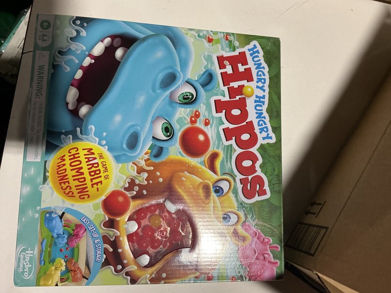 Condition photo showing Good Condition for hasbro gaming hungry hungry hippos game for preschoolers | instant marble relaunch, easy set-up & storage| ages 4 and up | 2 to 4 players | kids games medium