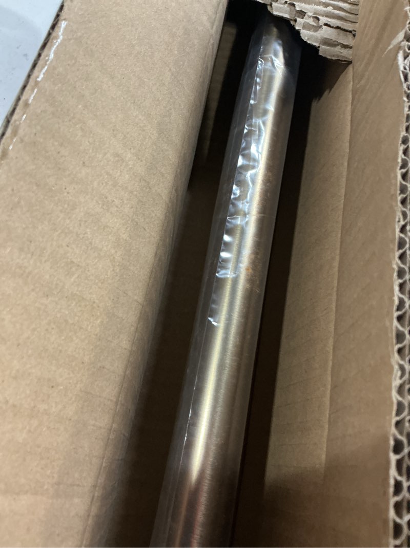 Condition photo showing Good Condition for Brass Gold Curtain Rods for Windows 48 to 84, 1 Inch Decorative Antique Brass Curtain Rod Heavy Duty with Adjustable Length & Easy Installation 48" to 84"