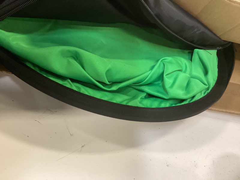 Condition photo showing Good Condition for Green Screen Backdrop, 58in Portable Green Screen Chair with Stand Double Sided Foldable Green Background, Chroma Key, for Photography Streaming Gaming Photo Zoom Video Chats and Meeting