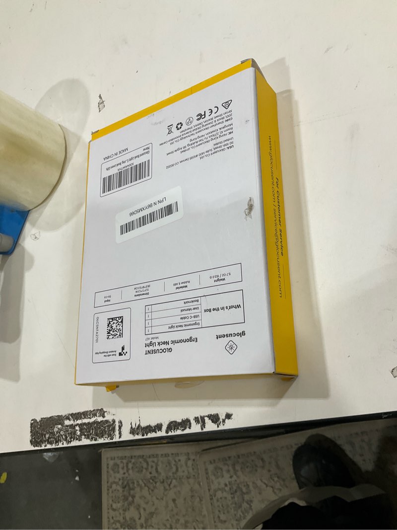 Condition photo showing Good Condition for glocusent ergonomic reading light, 1600mah rechargeable book light for 100 hrs - 3 colors & 5 brightness, neck light with timers, sleep aid & travel lock, perfect for reading, knitting & craft gray