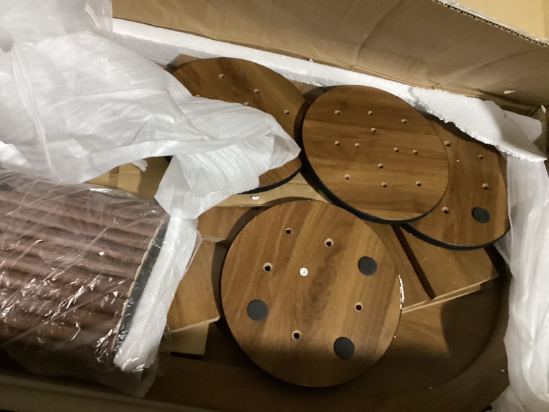 Condition photo showing Good Condition for 39.38 in. multi-scenario oval mdf walnut coffee table
