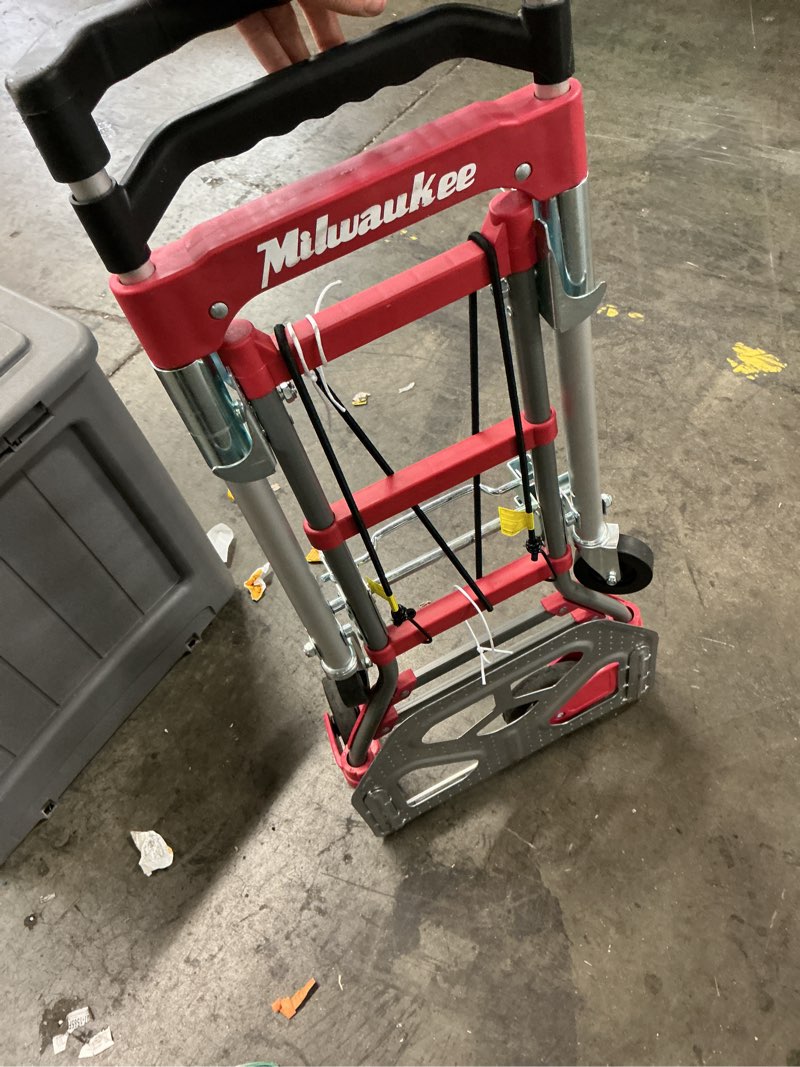 Condition photo showing Good Condition for milwaukee 150-lb capacity 4 -wheel multiple colors/finishes aluminum convertible hand truck
