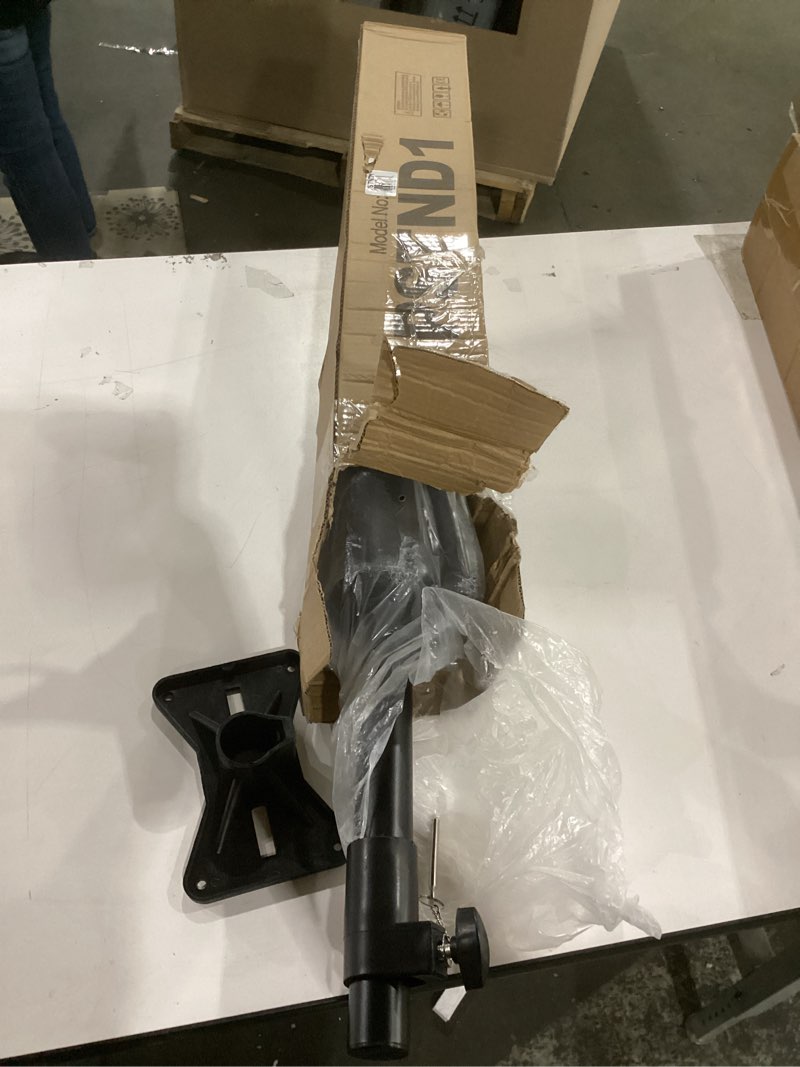 Condition photo showing As Is for pyle mount holder heavy duty rubber capped tripod, adjustable height from 36.2 x 58.0 inches, locking safety pin and 35mm compatible insert, on-stage or in-studio use - pstnd1 single