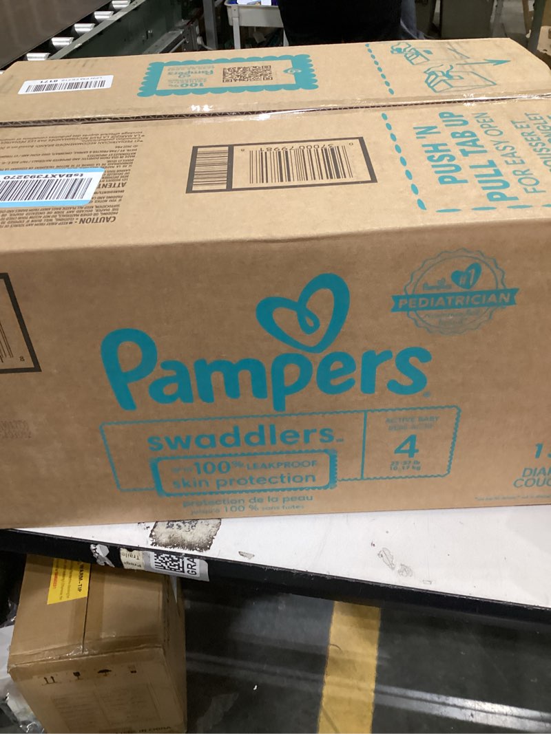 Condition photo showing New/Like New for Pampers Swaddlers Diapers, Size 4 (15-34 lbs), 150 Count, Absorbent, Keeps Baby Dry and Comfortable, Skin Safe Disposable Baby Diaper (Packaging May Vary) Size 4 150