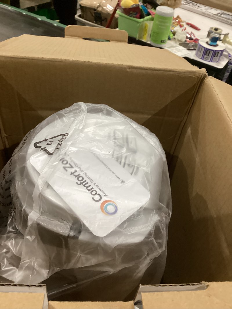 Condition photo showing As Is for Comfort Zone 1500W Oscillating Ceramic Tower Space Heater – Portable Electric Heater, Digital Display, Remote Control, 80° Oscillation & 12H Timer – Tip-Over & Overheat Protection for Home & Bedroom