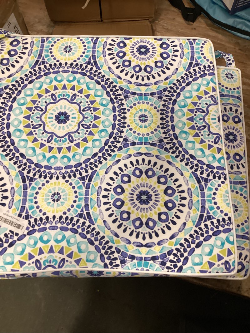 LVTXIII Patio Chair Cushions 19"x19"x3", Water-Repellent Outdoor Seat Cushions for Patio Furniture, Square Chair Pads with Ties for Home Garden Decoration, Set t of 2 ,blue