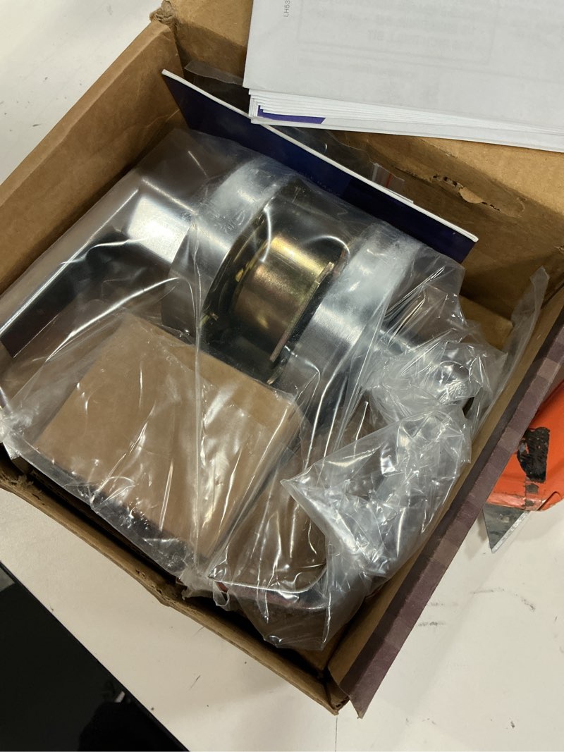 Condition photo showing New/Like New for lawrence door handle cylindrical lock passage function-no keys brushed chrome (us26d) finish lh5301l non-handed ul certified ansi/bhma grade 2 commercial door lock for heavy duty use passage (no keys) brushed chrome (us26d)