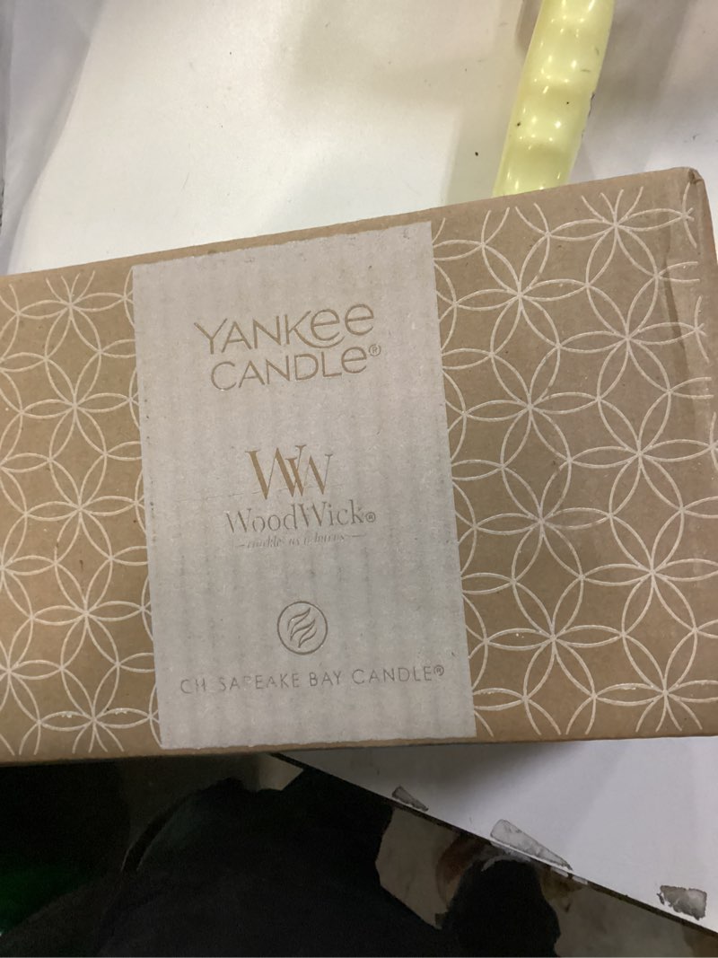 Condition photo showing New/Like New for WoodWick Fraser Fir Holiday Candle Gifts for Women and Men, 16 oz Ellipse Candle with Crackling Wick Frasier Fir Ellipse