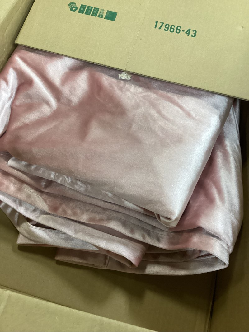 Condition photo showing Good Condition for Roslynwood Velvet Blush Curtain 96 inches Length - Curtains Block Light Rod Pocket Thermal Insulated Window Drapes Panels for Living Room/Bedroom, W52 X L96 Inch, 2 Panels 52"W x 96"L (Pack of 2) Blush