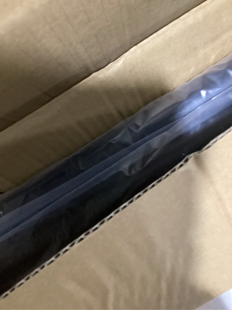 Condition photo showing As Is for Tension Shower Curtain Rod 51-126In(4.25-10.5Ft), Long Shower Curtain Rod No Drilling for Window or Bathroom Patio, Adjustable Spring Shower Rod, Easy to Install Never Rust Rod Diameter 1.26Inch-Black Black 51''-126''