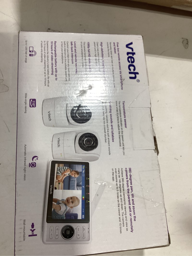Condition photo showing Good Condition for VTech 2-Cameras Smart WiFi Baby Monitor with 1080p FHD Camera and 5" HD IPS Screen, Free App with Motion Video, Sound/Motion Detection and Notifications, Split-Screen, Pan-Tilt-Zoom: VM901-2HD