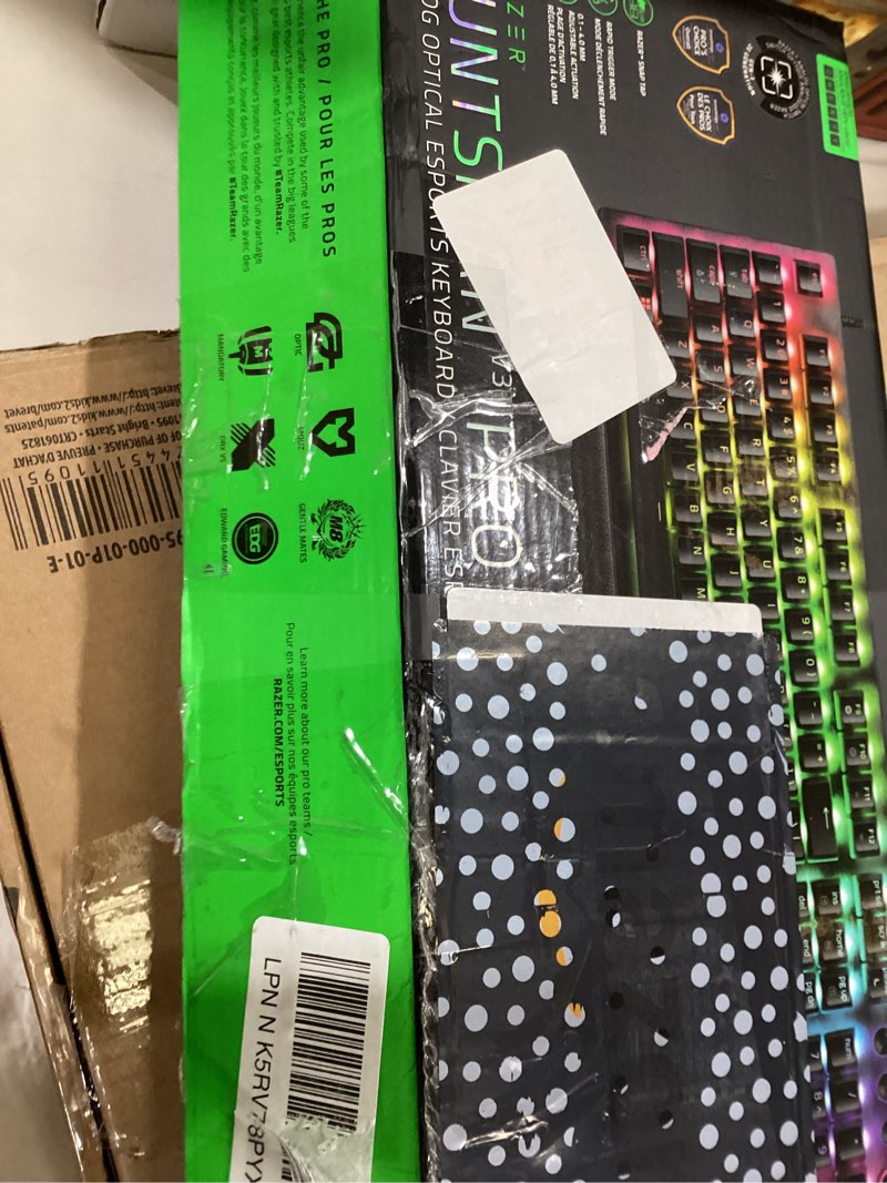 Condition photo showing As Is for Razer Huntsman V3 Pro Esports Gaming Keyboard: Analog Optical Switches - Razer Snap Tap - Rapid Trigger - Adjustable Actuation - Media Keys & Dial - Doubleshot PBT Keycaps - Wrist Rest - Black