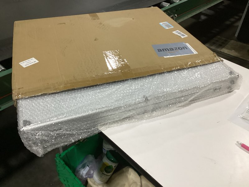 Condition photo showing As Is for Card Show Display Case Large Aluminum, Trading Card Display Case Suitable for Sports Card/TCG/Jewelry Collection, Silver 34 in X 22 in, 1-Year Coverage