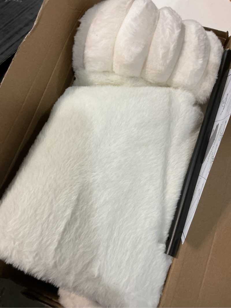 Condition photo showing Good Condition for cloud-soft cat window sill perch with zipper designed cushioned bed, supportive cat window seat with premium solid wood & sturdy metal frame, pet hammock bed for large cats (large, white) large(24.4''x15'') white