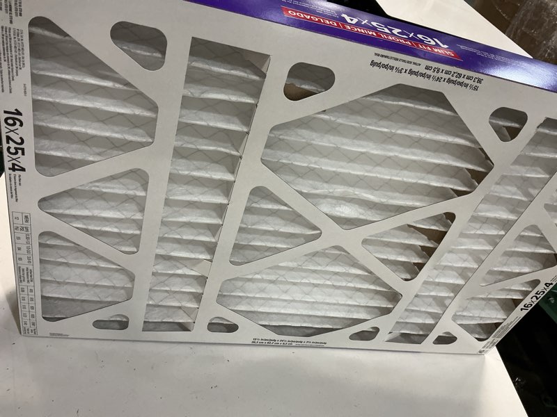 Condition photo showing Good Condition for filtrete 16-in w x 25-in l x 4-in merv 12 1550 mpr slim allergen, bacteria and virus electrostatic pleated air filter
