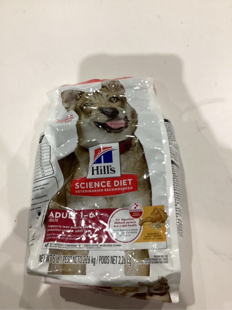 Condition photo showing New/Like New for Hill's Science Diet Adult 1-6, Adult 1-6 Premium Nutrition, Dry Dog Food, Chicken & Barley, 5 lb Bag Chicken & Barley 5 Pound (Pack of 1)
