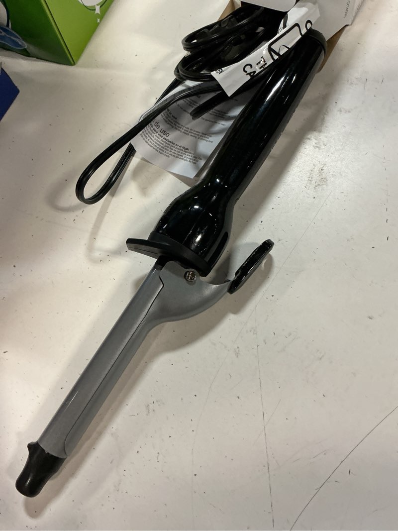 Condition photo showing As Is for revlon perfect heat 3/4" triple ceramic curling iron, black