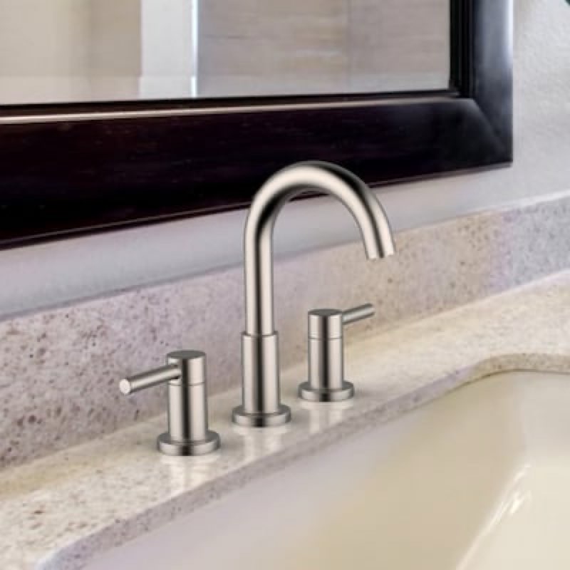 allen + roth Harlow Simplefit Brushed Nickel PVD Widespread 2-handle Bath Faucet