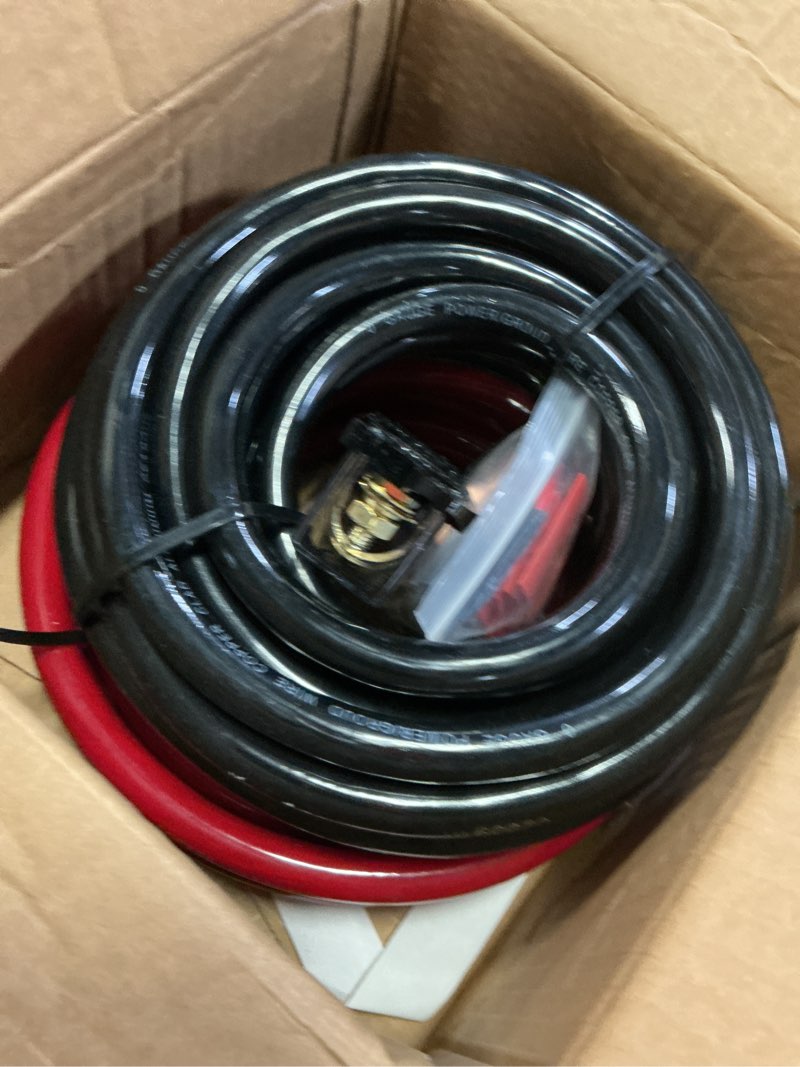 Condition photo showing New/Like New for 1/0 gauge wire 1/0 battery cable (20ft red+20ft black), copper clad aluminum cca amp wiring kit with 250a anl fuse holder, lugs terminal connector & heat shrink tube for car audio speaker, marine 40ft wire+250a fuse holder