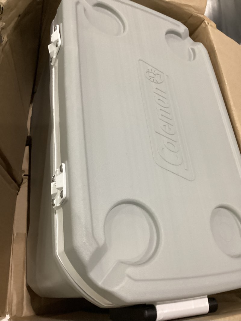 Condition photo showing Good Condition for Coleman Classic Series Insulated Portable Cooler, Leak-Resistant Outdoor Hard Cooler Keeps Ice up to 5 Days, 52/70/120/150 Quart 52qt Rock Grey