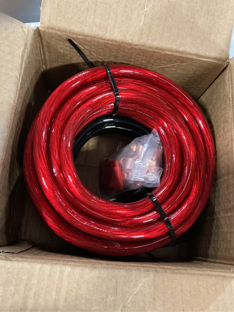 Condition photo showing Good Condition for 1/0 gauge wire 1/0 awg battery cable (20ft red+20ft black), copper clad aluminum cca amp wiring kit, automotive wire with terminals connectors, for car audio speaker, marine, rv trailer 40ft wire