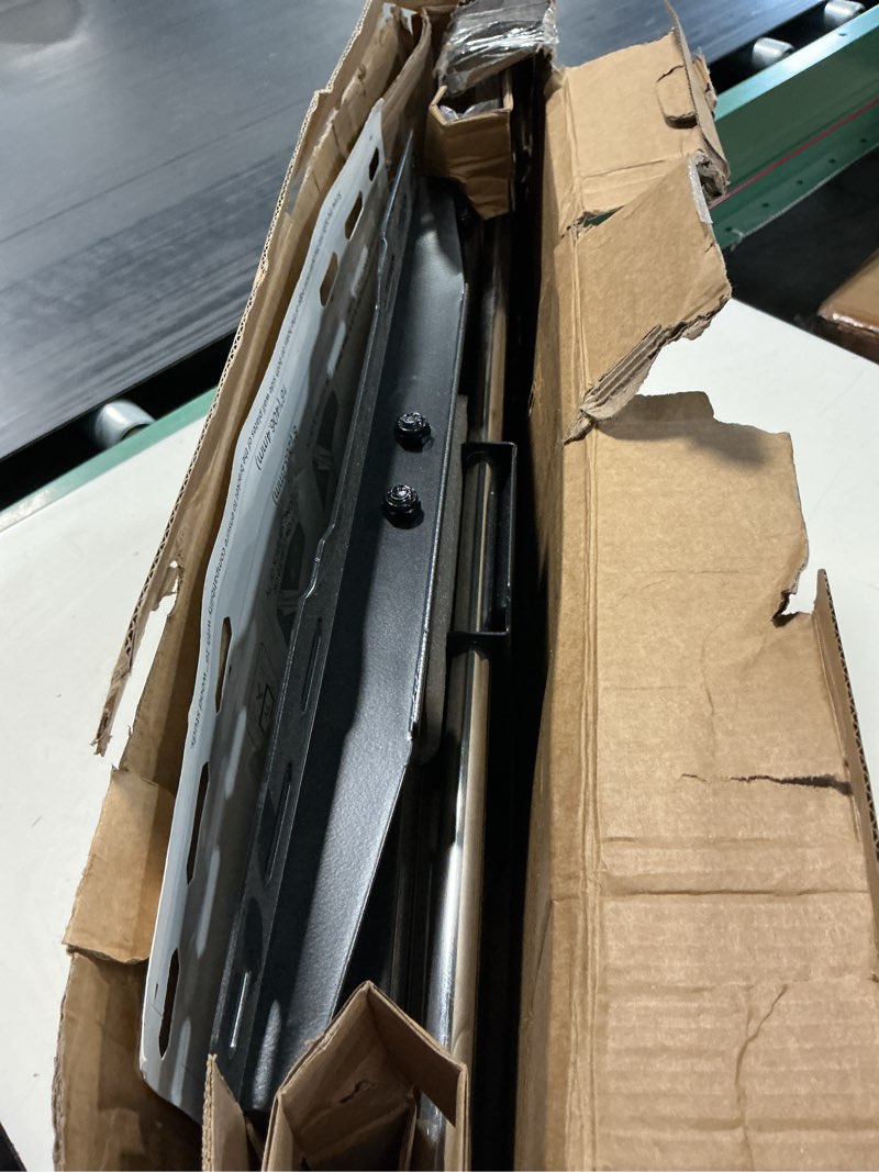 Condition photo showing As Is for outdoor tv wall mount for 47-90 inch television, mount with swivel and tilt, full motion weatherproof tv bracket with articulating dual arms, max vesa 600x400 mm, 132lbs for 47" to 90" tvs