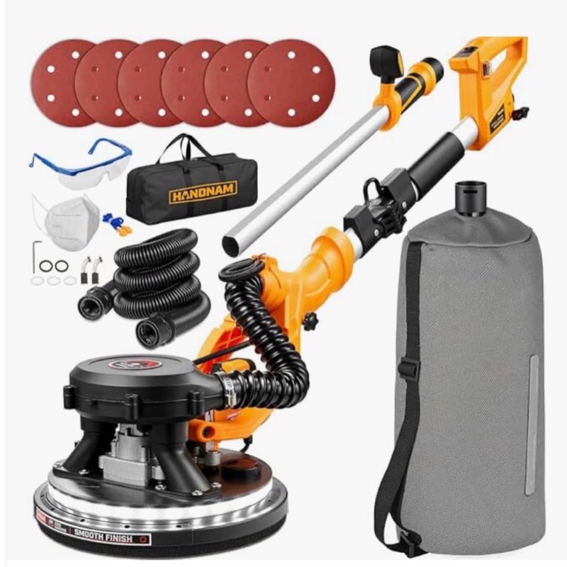 electric drywall sander, 950w drywall power sander with vacuum dust collector, variable speed 800-21