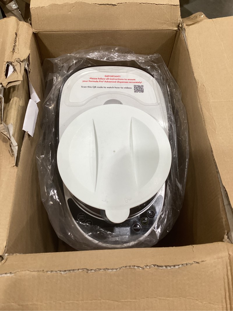 Condition photo showing As Is for baby brezza new and improved formula pro advanced formula dispenser machine - automatically mix a warm formula bottle instantly - easily make bottle with automatic powder blending, white formula pro advanced dispenser