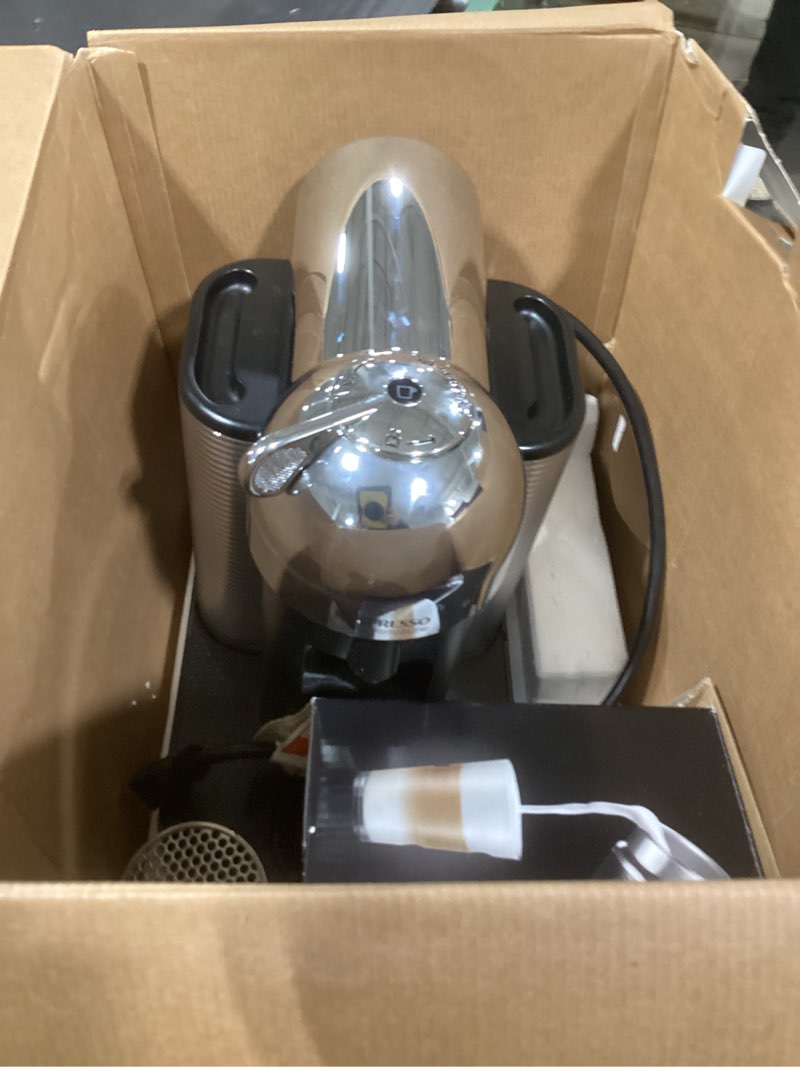 Condition photo showing Good Condition for Nespresso Vertuo Coffee and Espresso Maker by Breville, Chrome with Aeroccino Milk Frother Machine + Milk Frother Chrome